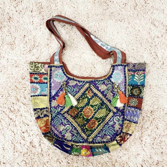 Handmade Boho Style Bag from India - Picture 1 of 3